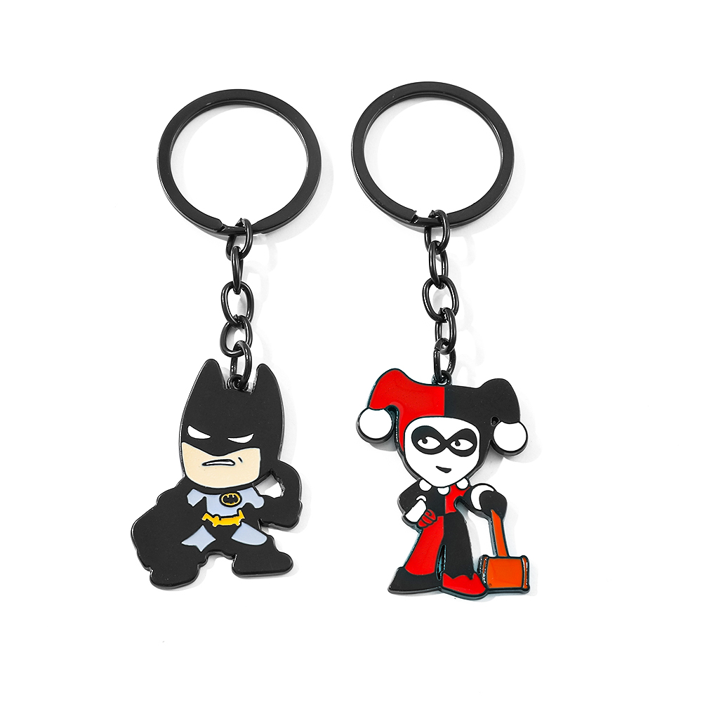 Carabiner Keychain - Animowany nietoperz, breloczek do kluczy, kreskówkowy,