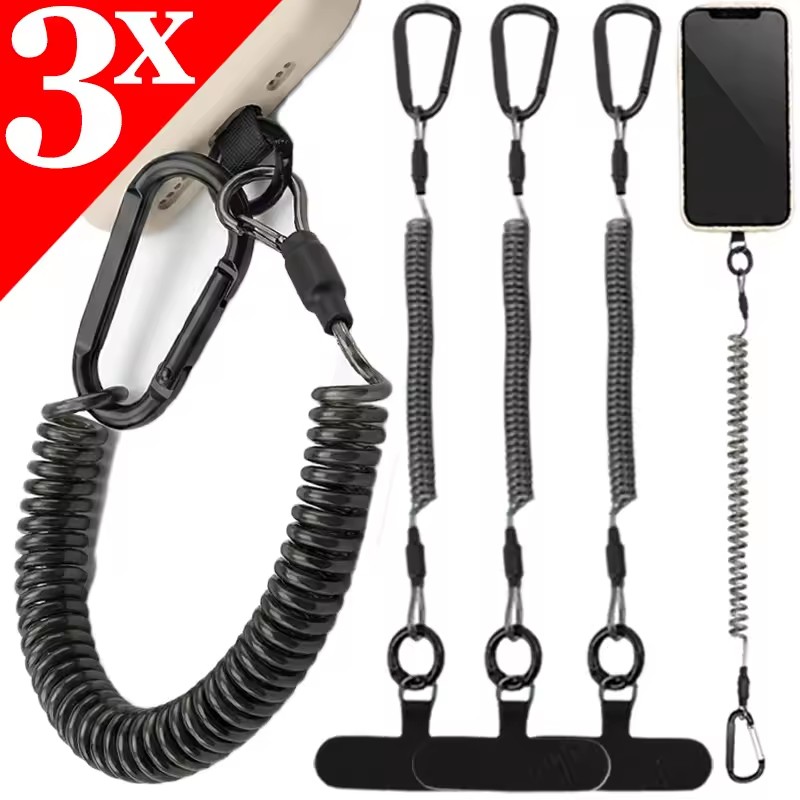 Carabiner Keychain - Elastyczne linki do telefonu zapobiegające zgubieniu,